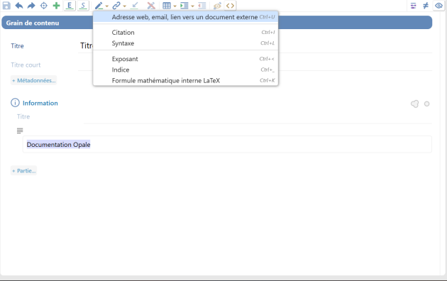 Insertion d'un lien textuel