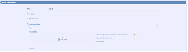 Interface de saisie d'une ressource mathématique